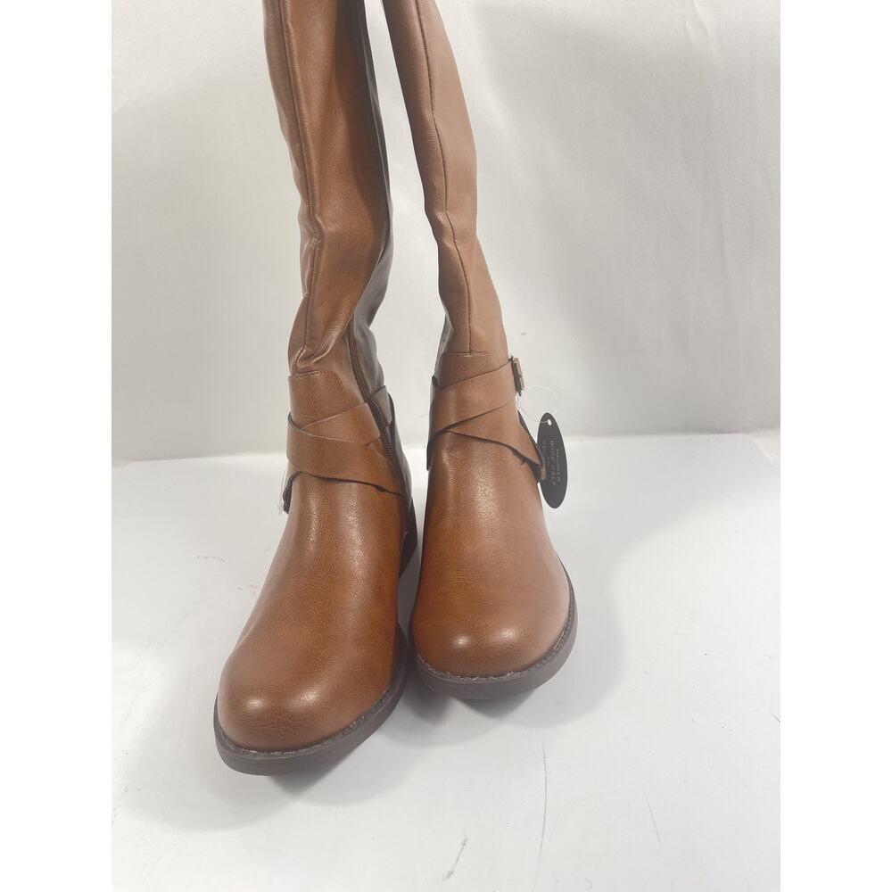 Style & Co Boots Womens Size 7.5 Brown MARGOOP Knee High Riding Buckle Zip - Picture 11 of 13